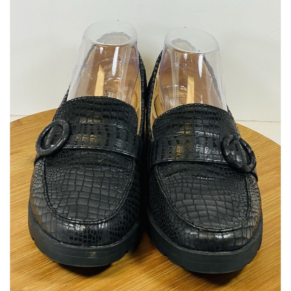 Lifestride Women's Lolly Slip On Loafer Black Croc Size 9.5M - Picture 3 of 6